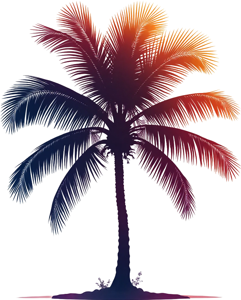 Colorful Palm Tree Silhouette